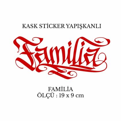 Motor Kask Sticker FAMILIA Kırmızı - AEGIS - Motosiklet Aksesuarları